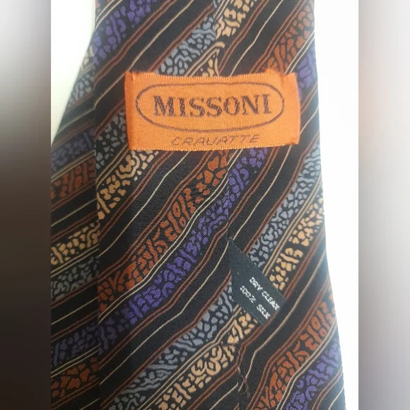 Missoni Cravette Striped Silk Tie *Vintage* - Picture 9 of 12